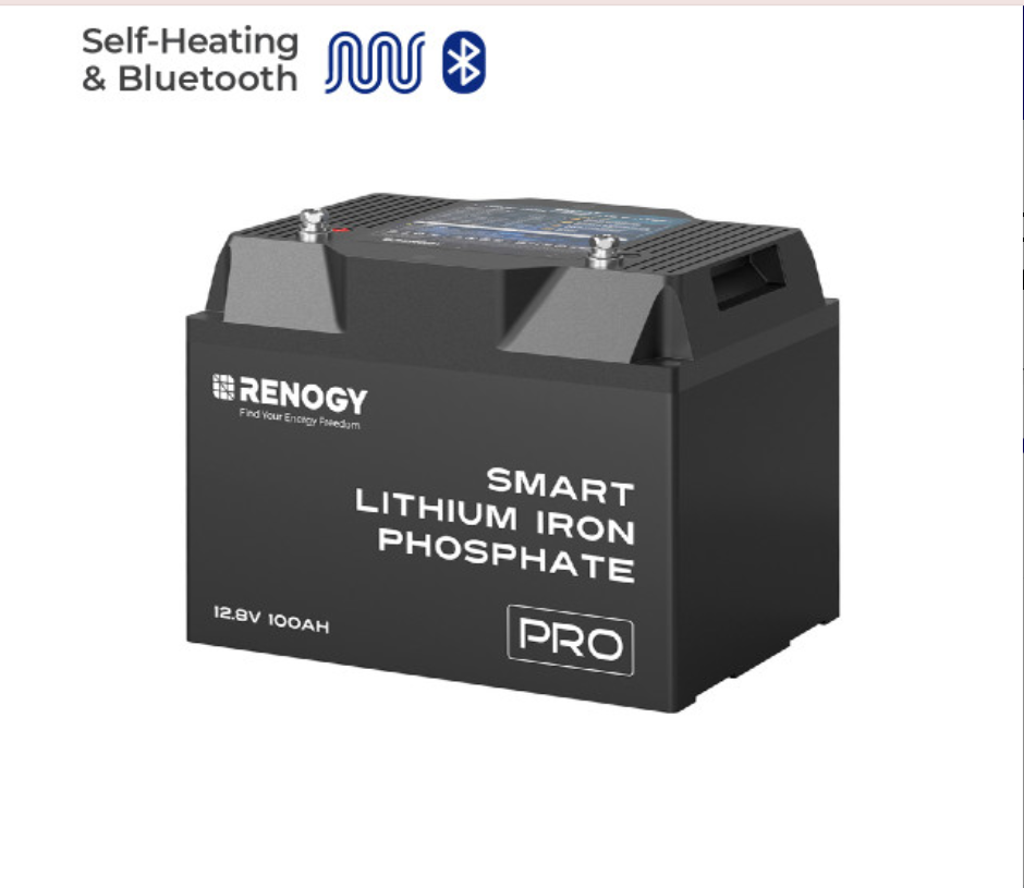 Pro- 12V 100Ah Smart Lithium Iron Phosphate Battery w/ Bluetooth & Self-Heating